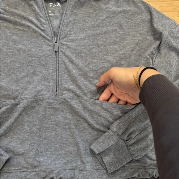 FLX Women's Gray Quarter-Zip Sweatshirt - Picture 3 of 8